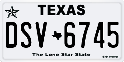 TX license plate DSV6745