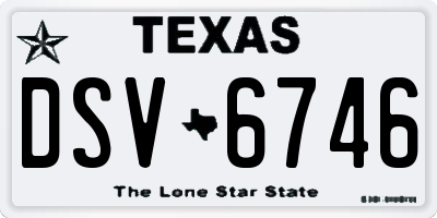 TX license plate DSV6746