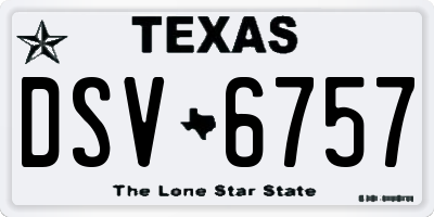 TX license plate DSV6757