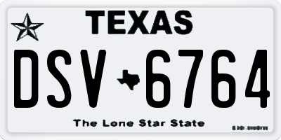 TX license plate DSV6764