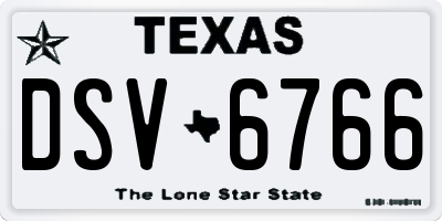 TX license plate DSV6766