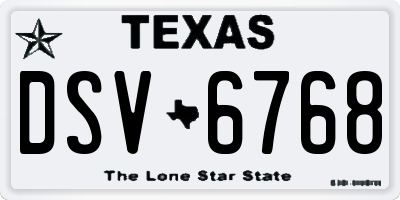 TX license plate DSV6768