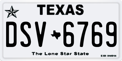 TX license plate DSV6769