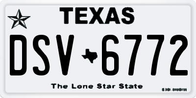 TX license plate DSV6772