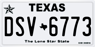 TX license plate DSV6773