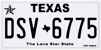 TX license plate DSV6775