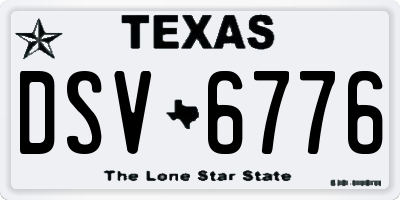 TX license plate DSV6776