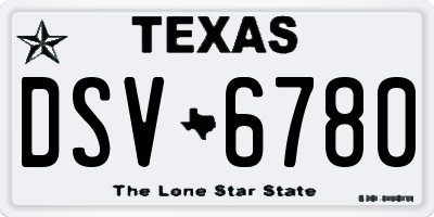 TX license plate DSV6780