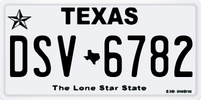TX license plate DSV6782