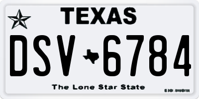 TX license plate DSV6784