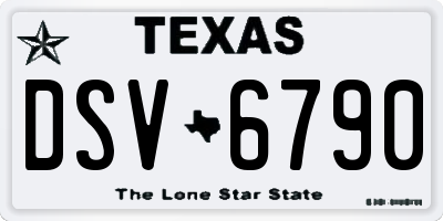 TX license plate DSV6790