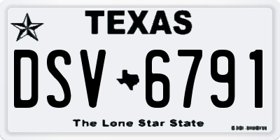 TX license plate DSV6791