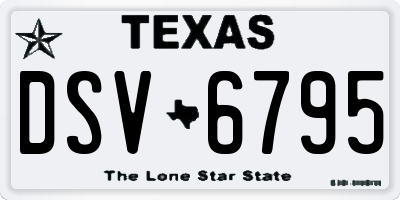 TX license plate DSV6795
