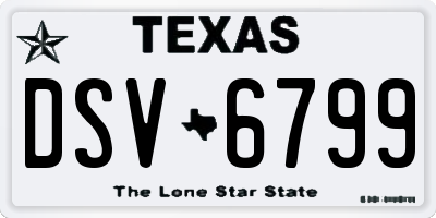TX license plate DSV6799