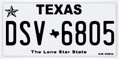 TX license plate DSV6805