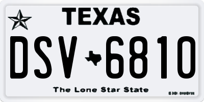 TX license plate DSV6810