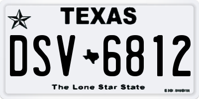 TX license plate DSV6812