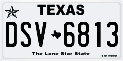TX license plate DSV6813