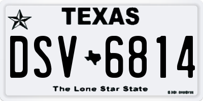 TX license plate DSV6814