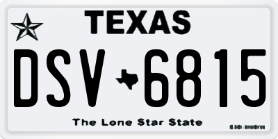 TX license plate DSV6815