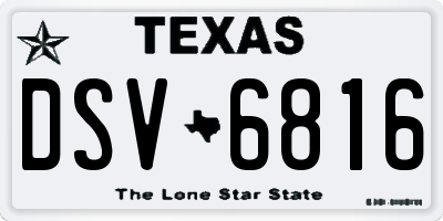 TX license plate DSV6816