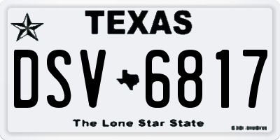 TX license plate DSV6817