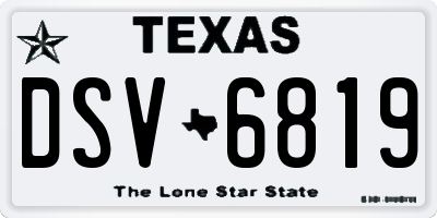 TX license plate DSV6819