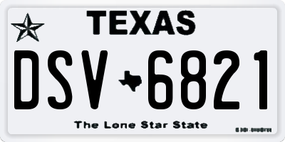 TX license plate DSV6821
