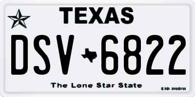 TX license plate DSV6822