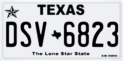 TX license plate DSV6823