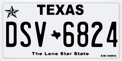 TX license plate DSV6824