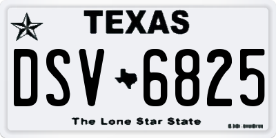TX license plate DSV6825