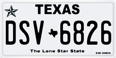 TX license plate DSV6826