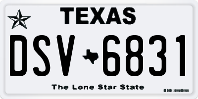 TX license plate DSV6831