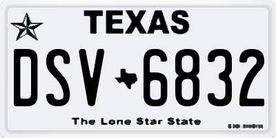 TX license plate DSV6832