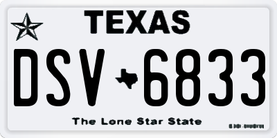 TX license plate DSV6833