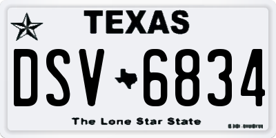 TX license plate DSV6834