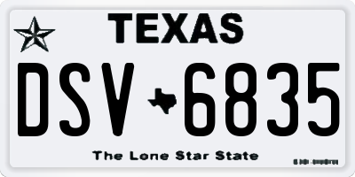 TX license plate DSV6835