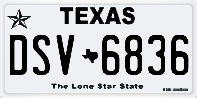 TX license plate DSV6836