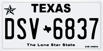 TX license plate DSV6837