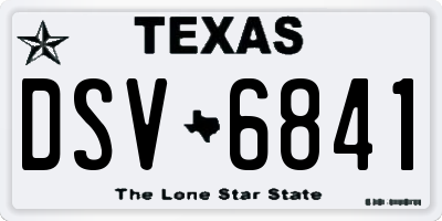 TX license plate DSV6841