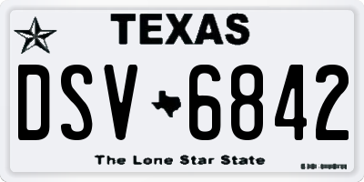 TX license plate DSV6842