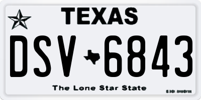 TX license plate DSV6843
