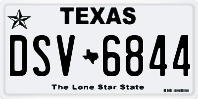TX license plate DSV6844