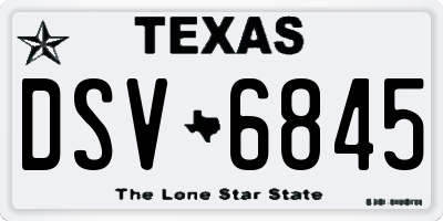 TX license plate DSV6845