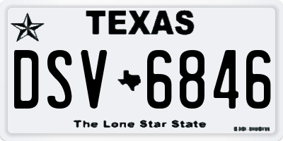 TX license plate DSV6846