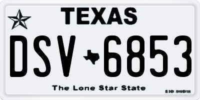 TX license plate DSV6853