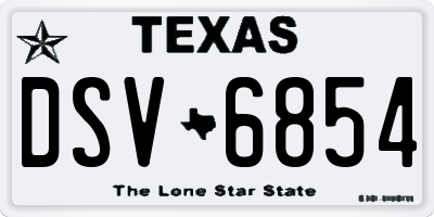 TX license plate DSV6854