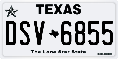 TX license plate DSV6855