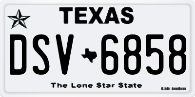 TX license plate DSV6858